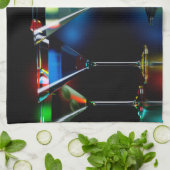 ライト違う付きマルティーニ眼鏡のカクテル キッチンタオル (折り畳み)