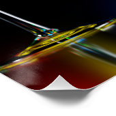 ライト違う付きマルティーニ眼鏡のカクテル ポスター (コーナー)