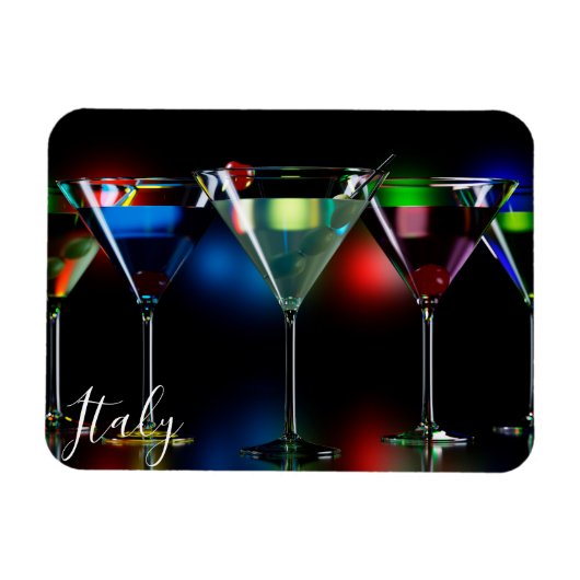 ライト違う付きマルティーニ眼鏡のカクテル マグネット (横)