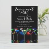 ライト違う付きマルティーニ眼鏡のカクテル 招待状 (スタンド正面)