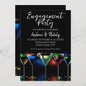 ライト違う付きマルティーニ眼鏡のカクテル 招待状 (正面/裏面)