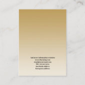 ライト金ゴールドカラーかわいらし、女の子顔イヤリングカード 名刺 (裏面)