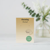 ライト金ゴールドカラーかわいらし、女の子顔イヤリングカード 名刺 (スタンド正面)