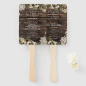 ライト金ゴールドグラムバラ素朴ウッドレース結婚ズ ハンドファン (正面&裏面)