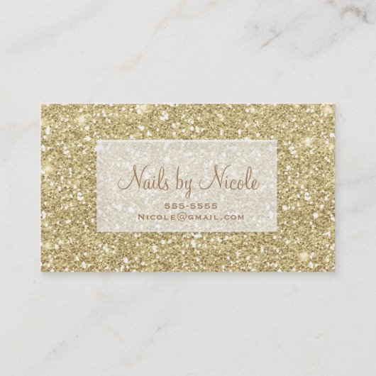 ライト金ゴールドグリッターシックグラムグリジーサロンスパ 名刺 (裏面)