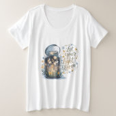 ライト開花 プラスサイズTシャツ (デザイン正面)