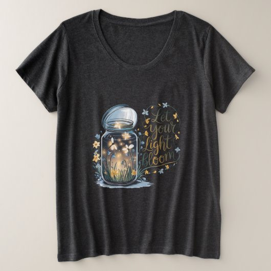 ライト開花 プラスサイズTシャツ (デザイン正面)
