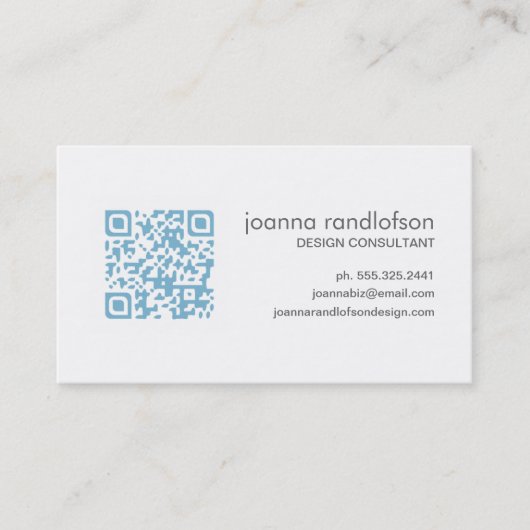 ライト青いQRコード名刺 名刺 (正面)