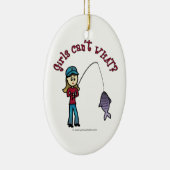 ライト魚釣りガール セラミックオーナメント (右)