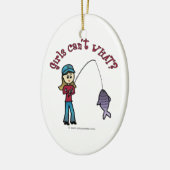 ライト魚釣りガール セラミックオーナメント (左)