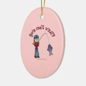 ライト魚釣りガール セラミックオーナメント (左)