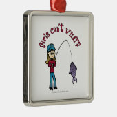 ライト魚釣りガール メタルオーナメント (右)