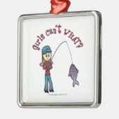 ライト魚釣りガール メタルオーナメント (左)