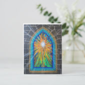 ライト3 教会 ステンドグラス ポストカード (スタンド正面)