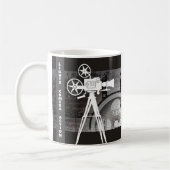 ライト、カメラ、アクション映画のテーマのコーヒー・マグ コーヒーマグカップ (左)
