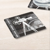 ライト、カメラ、アクション映画の使い捨て可能なコースター スクエアペーパーコースター (アングル)