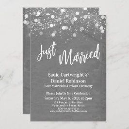 ライト グランジ 結婚しました 灰色 受付のみ 招待状