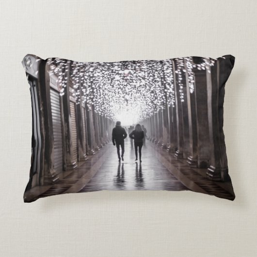 ライト、シャドウ、シンメトリ – セピア アクセントクッション (正面)