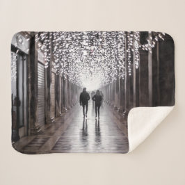 ライト、シャドウ、シンメトリ – セピア シェルパブランケット