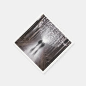 ライト、シャドウ、シンメトリ – セピア スタンダードカクテルナプキン (角)