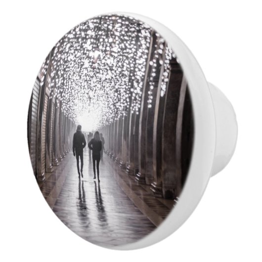 ライト、シャドウ、シンメトリ – セピア セラミックノブ (右)