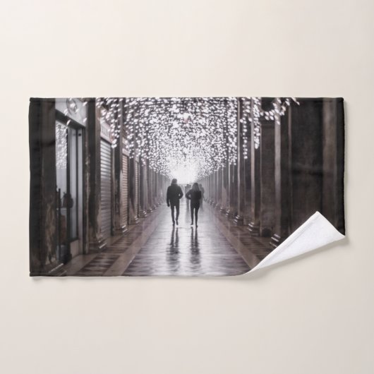 ライト、シャドウ、シンメトリ – セピア バスタオルセット (ハンドタオル)