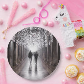 ライト、シャドウ、シンメトリ – セピア ペーパープレート (パーティー)