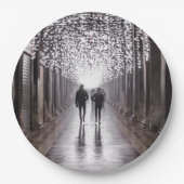 ライト、シャドウ、シンメトリ – セピア ペーパープレート (正面)