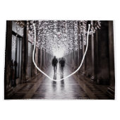 ライト、シャドウ、シンメトリ – セピア ラージペーパーバッグ (正面)