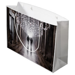 ライト、シャドウ、シンメトリ – セピア ラージペーパーバッグ