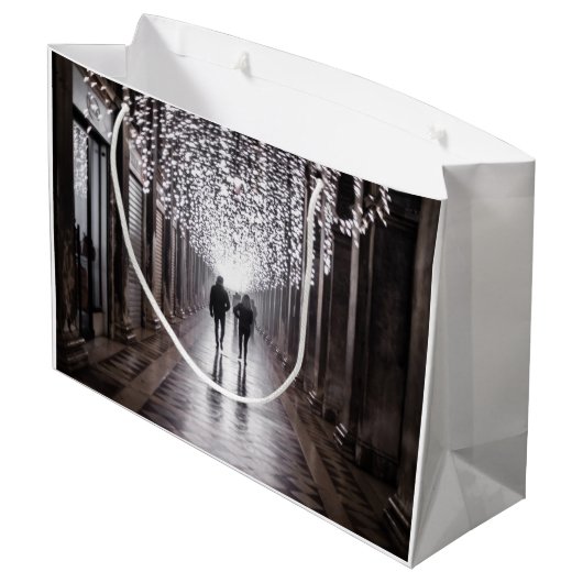 ライト、シャドウ、シンメトリ – セピア ラージペーパーバッグ (裏面アングル)