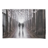 ライト、シャドウ、シンメトリ – セピア 枕カバー (正面)