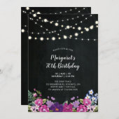 ライト&シャルボードフローラ大人の誕生日パーティー 招待状 (正面/裏面)