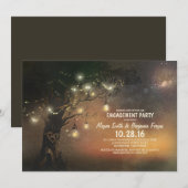 ライト ツリー & メイソンジャー ラスティックエンゲージメントパーティ 招待状 (正面/裏面)