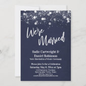 ライト テクスチャード ウェア マリード ネイビー 受付のみ 招待状 (正面)