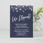 ライト テクスチャード ウェー エルoped ネイビー レセプション-オンリー 招待状 (スタンド正面)