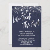 ライト テクスチャード ウェー タイド・ザ・ノット ネイビー レセプション 招待状 (正面)