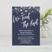 ライト テクスチャード ウェー タイド・ザ・ノット ネイビー レセプション 招待状 (スタンド正面)