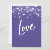 ライト テクスチャード ジャスト マリード パープル 受付のみ 招待状 (裏面)