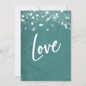 ライト テクスチャード 私たちはこっそりと出発した ティール 受付のみ 招待状 (裏面)