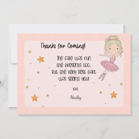ライト バレリーナ 感謝カード (正面)