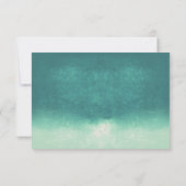 ライト&パームツリービーチティール（緑がかった色）ウェディングRSVPカード 出欠カード (裏面)