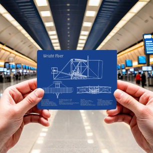 ライト・フライヤー – 飛行機の設計図スケッチ計画AD ポストカード
