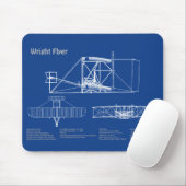 ライト・フライヤー – 飛行機の設計図スケッチ計画AD マウスパッド (マウス)