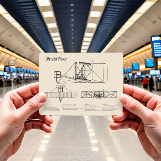 ライト・フライヤー – 飛行機の設計図スケッチ計画SD ポストカード
