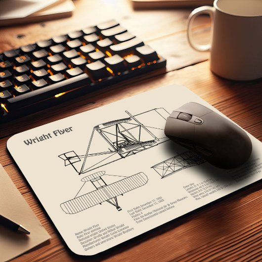 ライト・フライヤー – 飛行機の設計図スケッチ計画SD マウスパッド