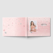 ライト ブラッシュ ピンク シルバー エレガント フォト キンセアネラ ゲストブック (全面)