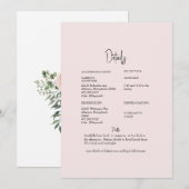 ライト ブラッシュ フローラル バック ウェディング ディテール 招待状 (正面/裏面)