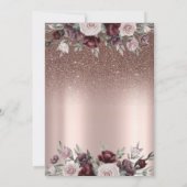 ライト、ブルゴーニュグリッターバルーン80誕生日 招待状 (裏面)