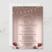 ライト、ブルゴーニュグリッター、バラ金ゴールド退職 招待状 (正面)